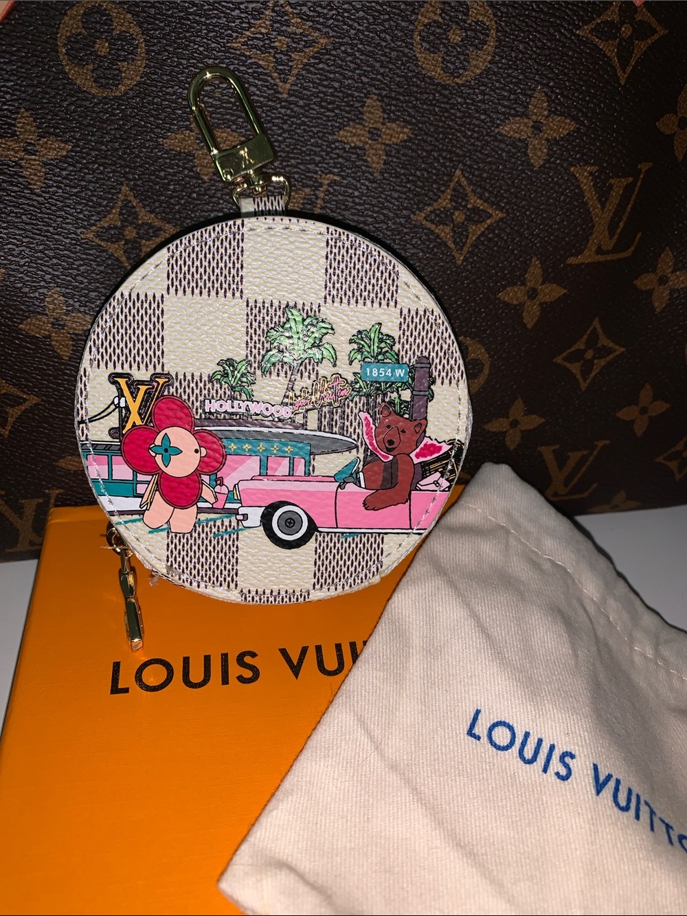 Vivienne monogram coin purse/bag charm keychain